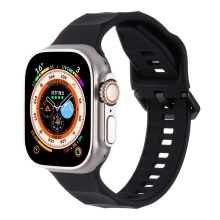 Řemínek pro Apple Watch Ultra 49mm / 46mm / 45mm / 44mm / 42mm - vlnkový - silikonový - černý