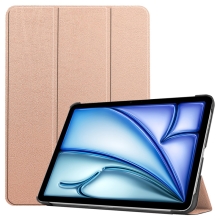 Puzdro pre Apple iPad Air 13" (2024) - stojan - plast / umelá koža - Rose Gold pink