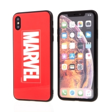 MARVEL kryt pre Apple iPhone Xs Max - sklo / guma - červený