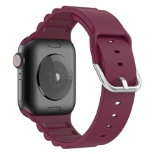 Remienok pre Apple Watch 41 mm / 40 mm / 38 mm - s prúžkami - silikónový - bordový