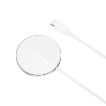 Bezdrôtová nabíjačka / nabíjacia podložka XO CX011 - kompatibilná s Qi / Magsafe - 15 W - biela / strieborná