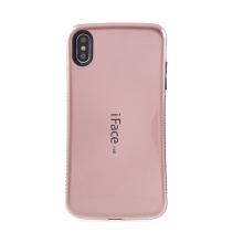 Kryt iFACE pre Apple iPhone Xs Max - plastový / gumový - čierny / Rose Gold ružový