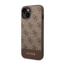 Kryt GUESS 4G Stripe pro Apple iPhone 14 Plus - umělá kůže - hnědý