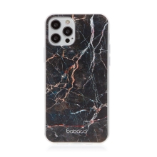 Kryt BABACO pre Apple iPhone 12 Pro Max - gumový - čierny mramorový