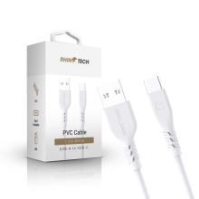 Synchronizační a nabíjecí kabel RHINOTECH - USB-A / USB-C - 1,2m - bílý