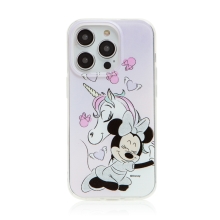 DISNEY kryt pre Apple iPhone 14 Pro - Minnie Mouse - Minnie a jednorožec - gumový