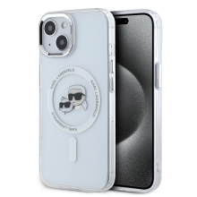 Kryt KARL LAGERFELD IML Metal Frame pro Apple iPhone 15 - MagSafe - průhledný