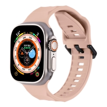 Řemínek pro Apple Watch Ultra 49mm / 46mm / 45mm / 44mm / 42mm - vlnkový - silikonový - světle růžový