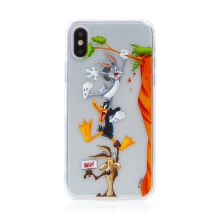 Kryt LOONEY TUNES pre Apple iPhone X / Xs - Bugs, Duffy a Vilda Coyote - priehľadný