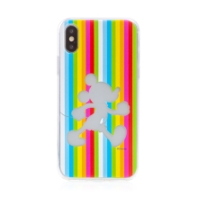 Kryt Disney pro Apple iPhone X / Xs - průhledný Mickey a duha - gumový - barevný