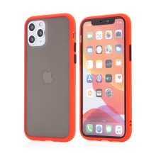 Kryt pre Apple iPhone 11 Pro - gumový / plastový - farebné tlačidlá - červený