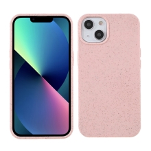 Kryt pro Apple iPhone 14 - slaměné kousky - gumový - růžový