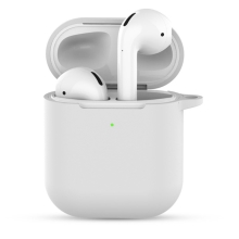 Puzdro/kryt pre Apple AirPods 2019 s bezdrôtovým puzdrom - Silikónové - Biele