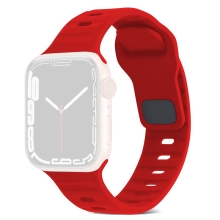 Řemínek pro Apple Watch Ultra 49mm / 46mm / 45mm / 44mm / 42mm - vroubkovaný - silikonový - červený