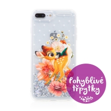 Kryt Disney pre Apple iPhone 6 Plus / 7 Plus / 8 Plus - Pohyblivé trblietky - Bambi - Plastový - Priehľadný