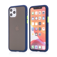 Kryt pro Apple iPhone 11 Pro Max - guma / plast - barevná tlačítka - tmavě modrý