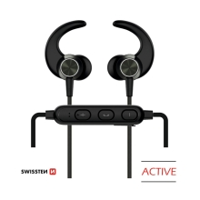 Sluchátka SWISSTEN Active - bezdrátová - Bluetooth 4.2 - mikrofon + ovládání - černá