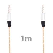 Audio kábel jack 3,5 mm pre Apple iPhone / iPad / iPod a iné zariadenia - zlatý priehľadný - 1 m