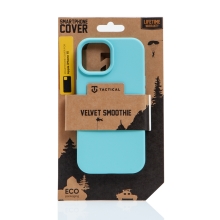 Kryt TACTICAL Velvet Smoothie pre Apple iPhone 15 - príjemný na dotyk - silikónový - azúrovo modrý