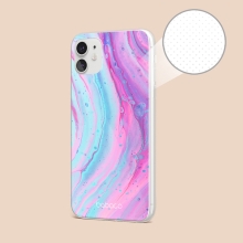 Kryt BABACO pro Apple iPhone X / Xs - gumový - mramor - růžový / modrý