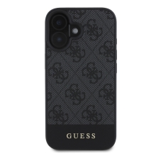 Kryt GUESS 4G Stripe pre Apple iPhone 16 - umelá koža - sivý