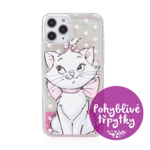 Kryt Disney pro Apple iPhone 11 Pro - kočka Marie - pohyblivé třpytky - gumový