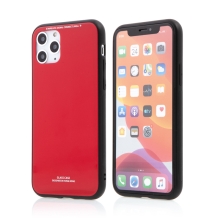 Kryt FORCELL Glass pro Apple iPhone 11 Pro Max - gumový / skleněný - červený