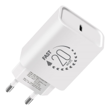 Nabíječka / EU napájecí adaptér OBAL:ME - USB-C - 20W - bílá