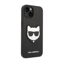 Kryt KARL LAGERFELD pro Apple iPhone 14 Plus - hlava Choupette - umělá kůže - černý