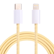 Synchronizačný a nabíjací kábel - USB-C - Lightning pre zariadenia Apple - Šnúrka na zavesenie - 1 m - Žltá