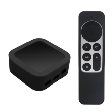 Kryt pro Apple TV 4. / 5. gen + kryt na ovladač - silikonový - černý