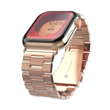 Remienok SWISSTEN pre Apple Watch 41 mm / 40 mm / 38 mm - nerezová oceľ - Rose Gold pink