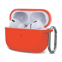 Pouzdro pro Apple AirPods Pro (2022 / 2023) / AirPods Pro - karabina - silikonové - oranžové