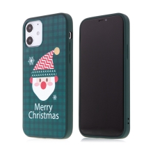 Kryt pre Apple iPhone 12 - Vianočný - gumový - zelený / Santa Claus