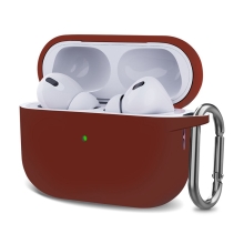 Pouzdro pro Apple AirPods Pro (2022 / 2023) / AirPods Pro - karabina - silikonové - vínové