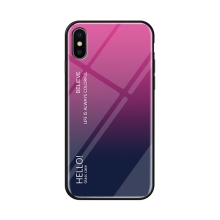 Kryt pro Apple iPhone X / Xs - sklo / guma - růžový