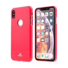 Kryt MERCURY Jelly pro Apple iPhone Xs Max - výřez pro logo - gumový - růžový