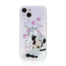 DISNEY kryt pre Apple iPhone 14 - Minnie Mouse - Minnie a jednorožec - gumový