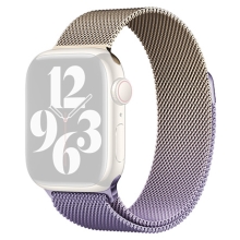 Řemínek pro Apple Watch 42mm / 41mm / 40mm / 38mm - kovový - zlatý + fialový