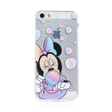 DISNEY kryt pre Apple iPhone 5 / 5S / SE - Minnie a bublina - bubliny - gumový - priehľadný