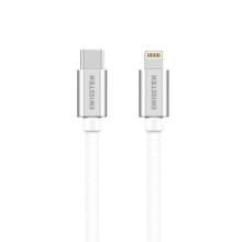 Synchronizační a nabíjecí kabel SWISSTEN MFi - USB-C - Lightning pro Apple zařízení - tkanička - stříbrný - 1,2m