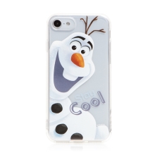 DISNEY kryt pre Apple iPhone 7 / 8 / SE (2020) / SE (2022) - Frozen - Snehuliak Olaf - gumový - priehľadný