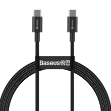 Synchronizačný a nabíjací kábel USB-C / USB-C BASEUS - 100 W - 2 m - čierny