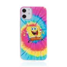 Kryt Sponge Bob pre Apple iPhone 12 mini - gumový - psychedelický Sponge Bob