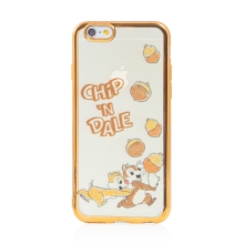 Kryt Disney pre Apple iPhone 6 / 6S - Chip a Dale - gumový - priehľadný - zlatý