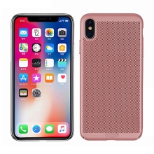 Kryt MOFi pro Apple iPhone Xs Max - perforovaný / s otvory - plastový - Rose Gold růžový