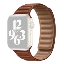 Řemínek pro Apple Watch Ultra 49mm / 46mm / 45mm / 44mm / 42mm - magnetický - kožený - tmavě hnědý