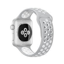 Řemínek pro Apple Watch Ultra 49mm / 46mm / 45mm / 44mm / 42mm - silikonový - šedý / bílý - (M/L)