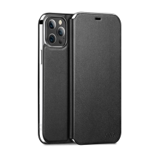 Pouzdro X-level pro Apple iPhone 12 / 12 Pro - umělá kůže / gumové - černé