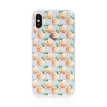 Kryt BABACO - pro Apple iPhone X / Xs - gumový - průhledný - broskvičky